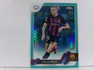 2022-23 Topps Chrome UEFA Women's FRIDOLINA ROLFO RC ROOKIE #39 AQUA REFRACTOR - Picture 1 of 2