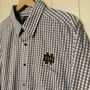 Men's Antigua Notre Dame Fighting Irish Button Down, LARGE - Picture 1 of 7