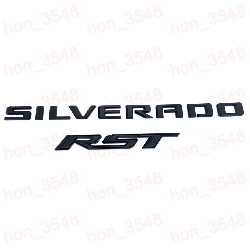 Подходит для заднего борта Silverado 2019-2024 годов выпуска с эмблемой матовый черный значок с буквой RST - Изображение 1 из 1