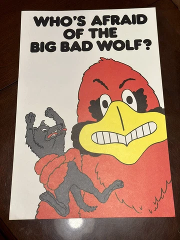 Vintage UofL Louisville Cardinals Who’s Afraid Of The Big Bad Wolf? Poster Cover
