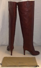 39/8.5❤️GOLDEN GOOSE Burgundy RED Real Leather Over The Knee Thigh High Boots