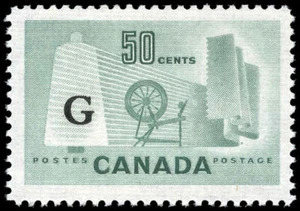 Canada Stamp - Official #O38 - Textile Industry (1953) 50¢ Overprinted G - Picture 1 of 1
