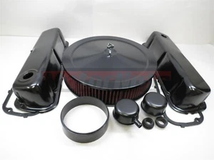 SB Ford Negro Motor DressUp Kit Lavable Limpiador de Aire Válvula Cubierta 260-351W 5.0L - Imagen 1 de 6
