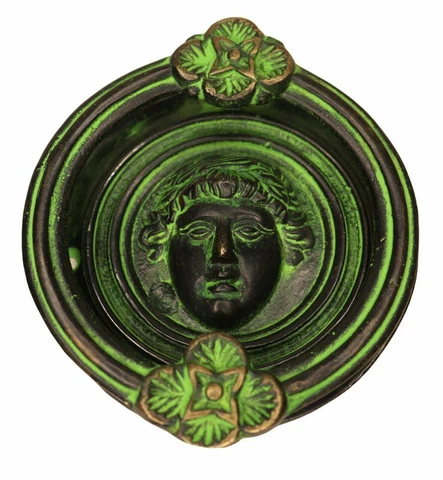 Smiling Face Antique Victorian Style Handmade Brass Door Bell Knocker Home Decor Cover