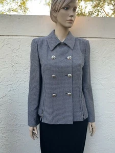 GIORGIO ARMANI “BORGO 21” BLACK LABEL POLKA DOTS JACKET W/ ZIPPERS SZ 46 - Picture 1 of 8