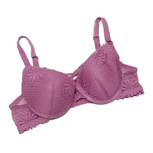Juicy Couture, Pink Floral Lace Push-Up Bra, size 34C - Picture 1 of 3