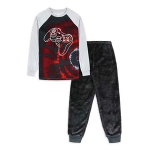 Wonder Nation Boys Long Sleeve Top and Pants Pajama Set-Silver Gamer-Med (8)-NWT - Picture 1 of 2