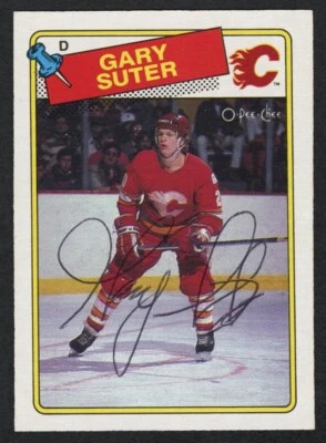 1988 O-Pee-Chee #43 Gary Suter Autographed Signed Calgary Flames HQ Auto Card - Image 1 of 2