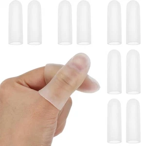 Gel Finger Cots, 10 PCS Protectors Caps Silicone Clear - Picture 1 of 7