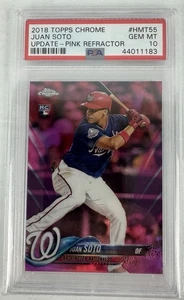 2018 Topps Chrome Update Juan Soto Pink Refractor Rookie RC #HMT55 Card PSA 10 - Bild 1 von 2