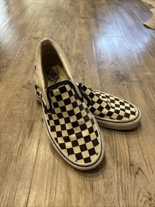 Vans Off The Wall Checker Board Zapatos de Skate sin Cordones W 9.5/M 8.0 Negro/Blanco roto - Imagen 1 de 11