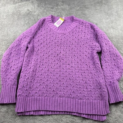 Seven7 Chenille Sweater Women's Medium Purple Plush Soft Knit Pullover Casual - Image 1 of 4