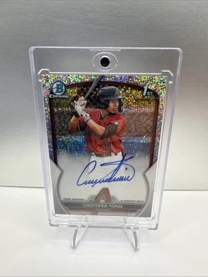 2023 Bowman Chrome Cristofer Torin 1st Speckle Refractor Auto /299 Arizona  - Image 1 of 2