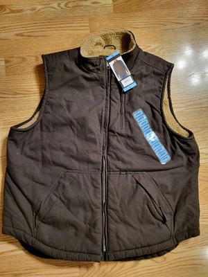 Nuevo Chaleco Lee Workwear Marrón Oscuro Lona Forrado Sherpa Para Hombre Grande Nuevo con Etiquetas Precio de venta sugerido por el fabricante $70 Foto 1 de 4