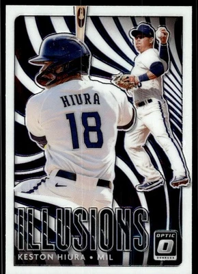2019 Donruss Optic Illusions Keston Hiura Milwaukee Brewers #OI-15 - Image 1 of 2