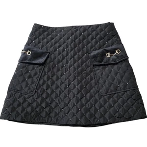 ABEL & LULAKids' Girls Black Diamond-quilted Sequin Skirt Size 14 - Picture 1 of 9