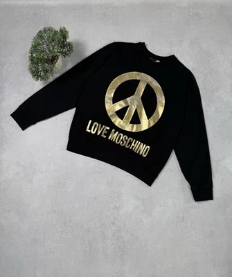 Camiseta deportiva Love Moschino para hombre negra/dorada logotipo de la paz talla XS Foto 1 de 4