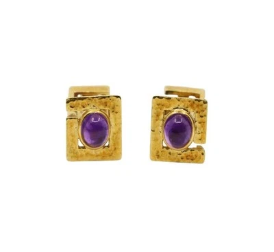 Gemelos David Webb oro 18K amatista cabujón Foto 1 de 4