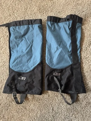 Outdoor Research Mens Black And Blue Verglas Gaiters Size XL Clean - Image 1 of 4
