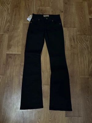 Pantalones de mezclilla John Galliano acampanados tiro bajo hechos en Italia glamour histérico talla 25 Foto 1 de 4