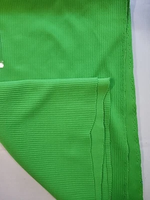 70s Green Double Knit Fabric Ribbed 38"w X 1.6yds Retro Craft Sewing Quilt Vtg - Image 1 of 4