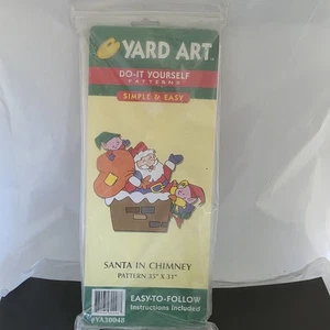 Vintage HDA Inc Babbo Natale nel camino cortile arte tracciante modello 35"x31" Natale fai da te - Foto 1 di 4