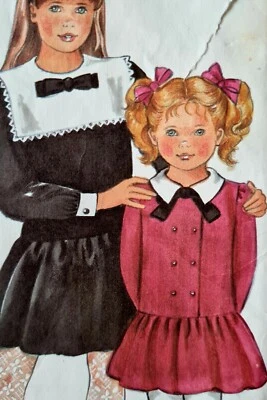 1980s Sailor Collar Drop Waist Formal Dress Sewing Pattern New Look 6069 - Image 1 of 3