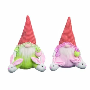 Plush Easter Gnomes with Bunny Slippers Set of 2 Spring Decor New - Picture 1 of 1
