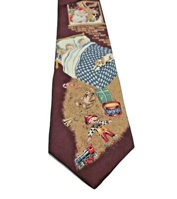 Галстук Stafford мужской шелк рождественские праздничные игрушки детский Санта бордовый - Изображение 1 из 2