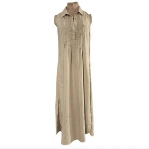 Malvin Hamburg Germany Midikleid 100% Leinen hellbraun - Bild 1 von 6