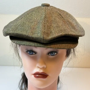 Country Gentleman Flatcap Mütze Zeitungsjunge Cabbie grau/grün Wollmischung 8 Panel - Bild 1 von 8