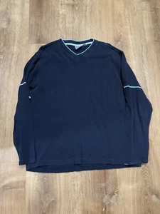 Vintage Quicksilver Sweater Sweatshirt Mens Medium Blue Stripe Y2K - Picture 1 of 8