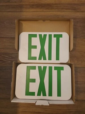 Progress Lighting Thermoplastic LED Exit Sign with Green Letters - PE009-30 - Image 1 of 3