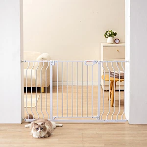 VEVOR Cancelletto di Sicurezza Espandibile per Bambini Cani 75-129x76 cm Bianco - Foto 1 di 12