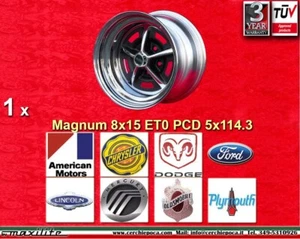 1 wheel Magnum 500 8x15 5x114 AMERICAN MOTORS BUICK CHRYSLER DODGE FORD LINCOLN - Imagen 1 de 22