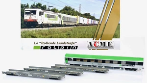 ACME 90185, Ralpin-FS, set n°3 carri Tipo Saadkms, con Carrozza appoggio “RO.LA” - Foto 1 di 4