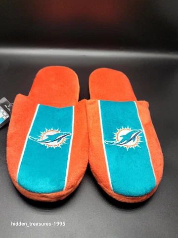 Miami Dolphins NFL Men's Team Stripe Slipper,SIZE XL NEW Cover