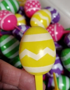 Easter Egg 3D Cupcake Party Picks Eggs Bright Colors 24pc - Picture 1 of 8
