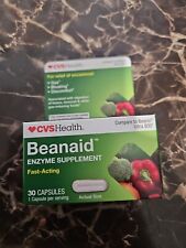 CVS Health BEANAID Natural Enzyme Supplement 30 Caps Relief From Gas & Bloating 