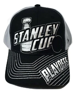 Cappello Berretto Zephyr Uomo NHL Stanley Cup Playoffs Hockey Nero Argento Snapback Nuovo - Foto 1 di 10