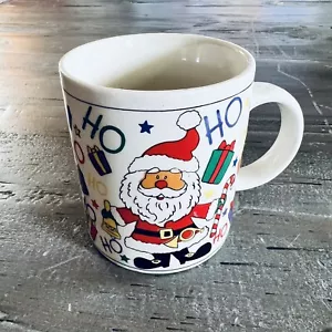 Vintage Inspired Santa Ho Ho Ho with Gifts Christmas Mug Good Used Condition - Picture 1 of 5