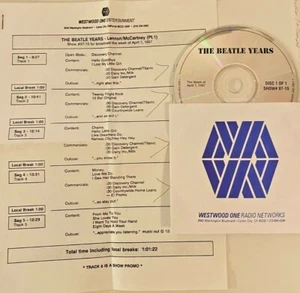 RADIO SHOW 4/7/97 BEATLE YEARS LENNON/McCARTNEY PT1 15 TUNES & RARE INTERVIEWS - Picture 1 of 1
