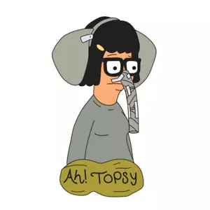 Tina Belcher Bob's Burgers Ah! Topsy Halloween 1.4" Enamel Pin Badge @ NEW - Picture 1 of 2
