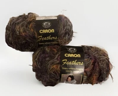 Lot of 2 skeins Parrot #2 Caron Feather Chenille Yarn Multi color 2x70yd 1.7 oz - Image 1 of 3
