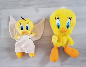 2 x TWEETY PIE PLUSH soft toy WARNER BROS BUNDLE stuffed LOONEY TUNES angel BIRD - Picture 1 of 12