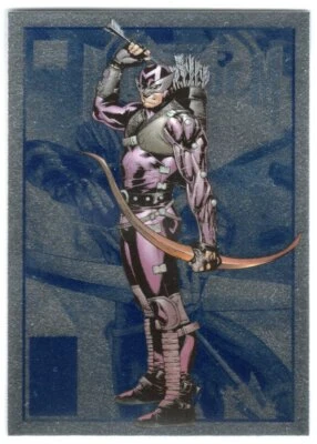 MARVEL 2014 MARVEL UNIVERSE SAPPHIRE BASE PARALLEL 50 HAWKEYE - Image 1 of 2