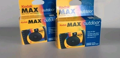 2 Kodak MAX One Time Use Disposable Cameras,Exp OUTDOOR - New Sealed - Image 1 of 2