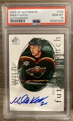 Mikko Koivu 2005 Sp Authentic Future Watch Auto #193 Rookie Card PSA 10 Pop 18 - Image 1 of 2