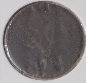 The First New York Penny -1781 Holland Copper Duit VOC Dutch East India Co w/COA - Picture 1 of 4