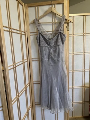 Vintage max Studio Special Edition Purple Grey Silk Slip Dress Small - Image 1 of 4